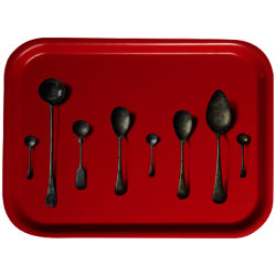 Åry Trays Michael Angove Spoons, Red